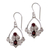Garnet dangle earrings, 'Heart in Love' - Heart Shaped Garnet Sterling Silver Earrings (image 2a) thumbail