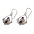 Garnet dangle earrings, 'Heart in Love' - Heart Shaped Garnet Sterling Silver Earrings (image 2d) thumbail