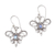 Rainbow moonstone dangle earrings, 'Butterfly Love' - Rainbow Moonstone Sterling Silver Dangle Earrings (image 2a) thumbail
