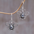 Rainbow moonstone dangle earrings, 'Butterfly Love' - Rainbow Moonstone Sterling Silver Dangle Earrings (image 2b) thumbail