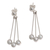 Pearl dangle earrings, 'Finesse' - Sterling Silver Pearl Dangle Earrings (image 2b) thumbail