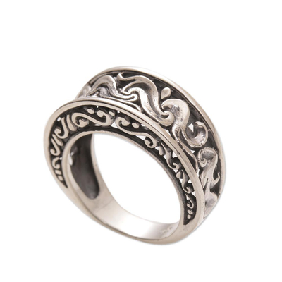 Artisan Crafted Sterling Silver Band Ring - Refinement | NOVICA
