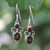 Garnet dangle earrings, 'Crown Princess' - Sterling Silver Garnet Dangle Earrings thumbail