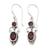 Garnet dangle earrings, 'Crown Princess' - Sterling Silver Garnet Dangle Earrings