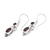 Garnet dangle earrings, 'Crown Princess' - Sterling Silver Garnet Dangle Earrings