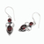 Garnet dangle earrings, 'Crown Princess' - Sterling Silver Garnet Dangle Earrings