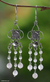 Rose quartz chandelier earrings, 'Pink Cascades' - Sterling Silver Rose Quartz Beaded Earrings