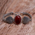 Carnelian bracelet, 'True Love' - Carnelian Heart Shaped Sterling Silver Bracelet thumbail