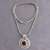 Carnelian necklace, 'Luxury' - Sterling Silver and Carnelian Necklace from Indonesia thumbail