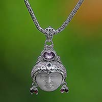 Amethyst- und Granat-Halskette, „Dreamer“ – Einzigartige Damen-Halskette aus Sterlingsilber und Amethyst