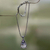 Amethyst and garnet necklace, 'Dreamer' - Unique Women's Sterling Silver and Amethyst Necklace (image 2b) thumbail