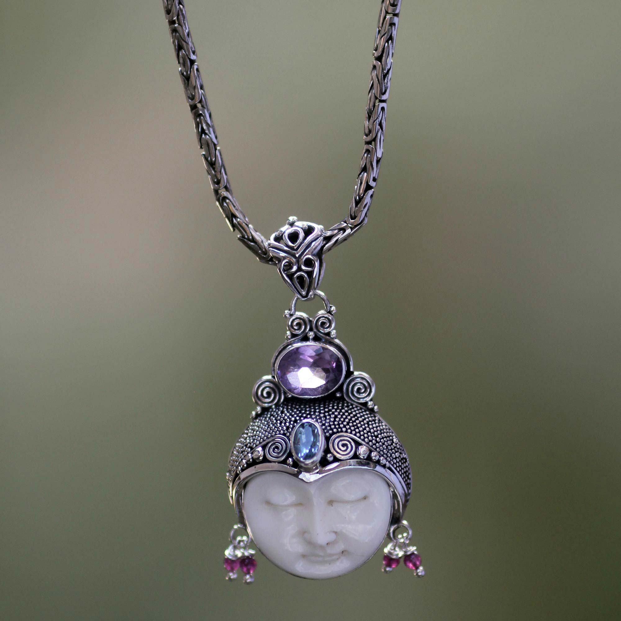 Unique Women's Sterling Silver and Amethyst Necklace - Dreamer  NOVICA