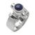 Pearl and lapis ring, 'Direction' - Handcrafted Sterling Silver and Lapis Lazuli Ring thumbail
