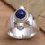 Pearl and lapis ring, 'Direction' - Handcrafted Sterling Silver and Lapis Lazuli Ring (image 2b) thumbail