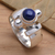 Pearl and lapis ring, 'Direction' - Handcrafted Sterling Silver and Lapis Lazuli Ring (image 2c) thumbail