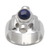 Pearl and lapis ring, 'Direction' - Handcrafted Sterling Silver and Lapis Lazuli Ring (image 2d) thumbail