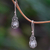 Moonstone earrings, 'Moon Flowers' - Sterling Silver and Moonstone Dangle Earrings (image 2) thumbail