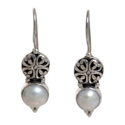 Pendientes de perlas - Pendientes colgantes de perlas en plata de ley