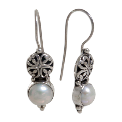 Pendientes de perlas - Pendientes colgantes de perlas en plata de ley