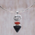 Karneol- und Pyrit-Broschenhalsband - Handgefertigte Halskette aus Sterlingsilber und Karneol