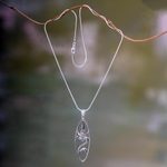 Rainbow moonstone pendant necklace, 'Peace for the World' - Sterling Silver and Rainbow Moonstone Pendant Necklace