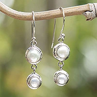 Featured review for Pearl dangle earrings, Two Full Moons