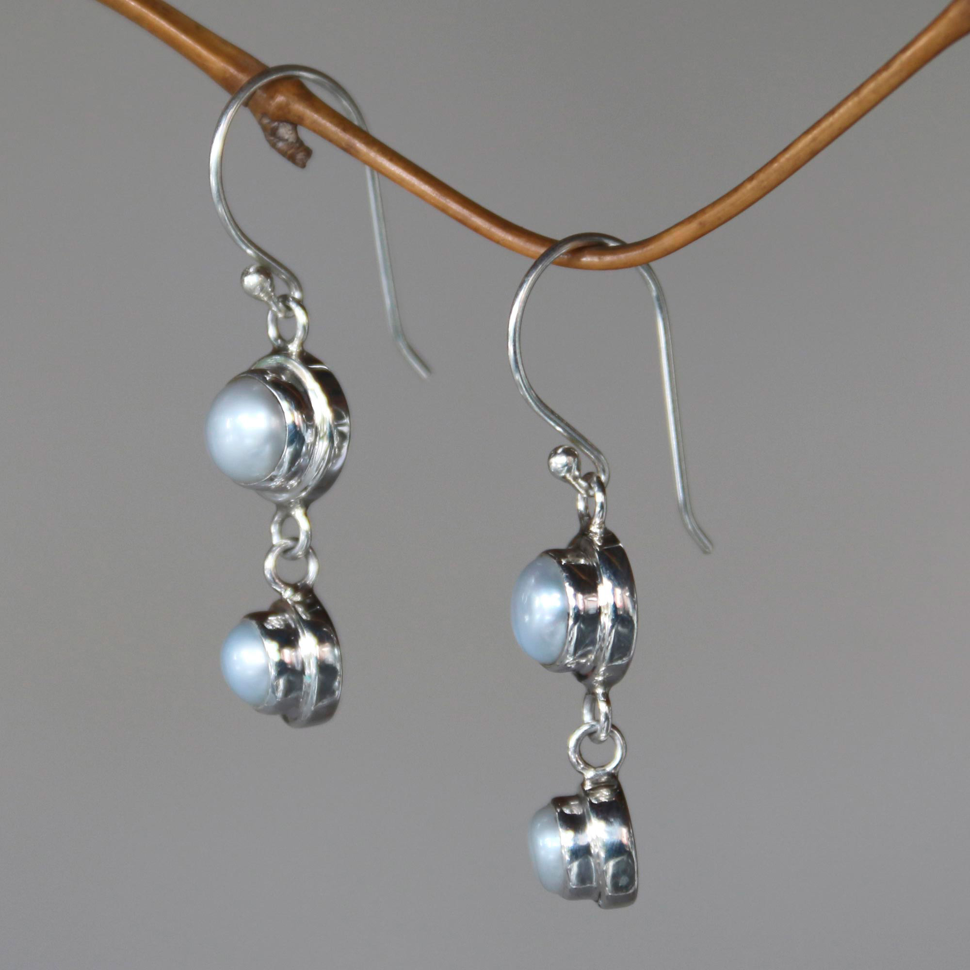 UNICEF Market | Bali Dancing Silver Pearl Drop Earrings - Pearlescence
