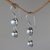 Pearl dangle earrings, 'Two Full Moons' - Pearl Sterling Silver Dangle Earrings (image 2c) thumbail