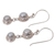 Pearl dangle earrings, 'Two Full Moons' - Pearl Sterling Silver Dangle Earrings (image 2e) thumbail