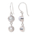 Pearl dangle earrings, 'Two Full Moons' - Pearl Sterling Silver Dangle Earrings (image 2f) thumbail