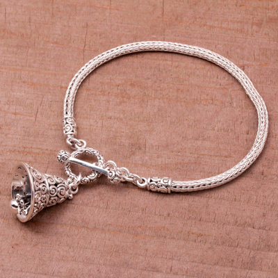 Sterling silver bracelet, Bell Charm