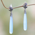Agate drop earrings, 'Blue Honeysuckle' - Sterling Silver Agate Drop Earrings thumbail