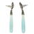 Agate drop earrings, 'Blue Honeysuckle' - Sterling Silver Agate Drop Earrings thumbail