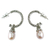 Cultured pearl dangle earrings, 'Blushing Rose' - Sterling Silver Cultured Pearl Half Hoop Earrings (image 2a) thumbail