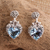 Topaz earrings, 'Quiet Heart' - Heart Shaped Blue Topaz Sterling Silver Earrings