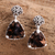 Smoky quartz dangle earrings, 'Mystic Trinity' - Indonesian Smoky Quartz Sterling Silver Earrings thumbail