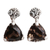 Smoky quartz dangle earrings, 'Mystic Trinity' - Indonesian Smoky Quartz Sterling Silver Earrings (image 2a) thumbail