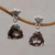 Smoky quartz dangle earrings, 'Mystic Trinity' - Indonesian Smoky Quartz Sterling Silver Earrings (image 2c) thumbail