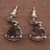 Smoky quartz dangle earrings, 'Mystic Trinity' - Indonesian Smoky Quartz Sterling Silver Earrings (image 2d) thumbail