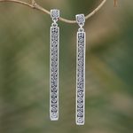 Sterling silver dangle earrings, 'Trailing Curls' - Artisan Jewelry Sterling Silver Dangle Earrings