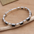 Onyx link bracelet, 'Dark Labyrinth' - Onyx link bracelet (image 2) thumbail