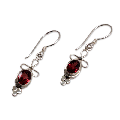 Garnet earrings, 'Crimson Kiss' - Garnet earrings