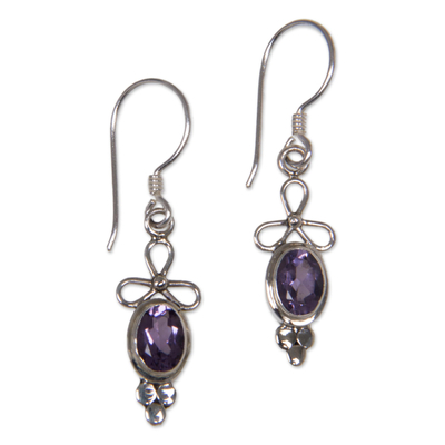 Amethyst drop earrings, 'Violet Kiss' - Amethyst drop earrings