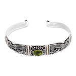 Peridot cuff bracelet, 'Paradise' - Peridot Sterling Silver Cuff Bracelet