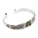 Peridot cuff bracelet, 'Paradise' - Peridot Sterling Silver Cuff Bracelet