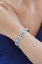 Peridot cuff bracelet, 'Paradise' - Peridot Sterling Silver Cuff Bracelet