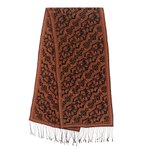 Silk batik scarf, 'Tamarind Leaves' - Unique Indonesian Batik Silk Scarf