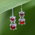 Carnelian dangle earrings, 'Radiant Queen' - Carnelian Sterling Silver Dangle Earrings thumbail