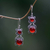 Carnelian dangle earrings, 'Radiant Queen' - Carnelian Sterling Silver Dangle Earrings (image 2b) thumbail