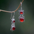 Carnelian dangle earrings, 'Radiant Queen' - Carnelian Sterling Silver Dangle Earrings (image 2c) thumbail
